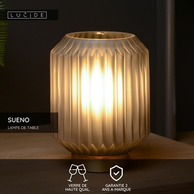 Lucide SUENO - Lampe de table - Ø 13 cm - 1xE14 - Gris